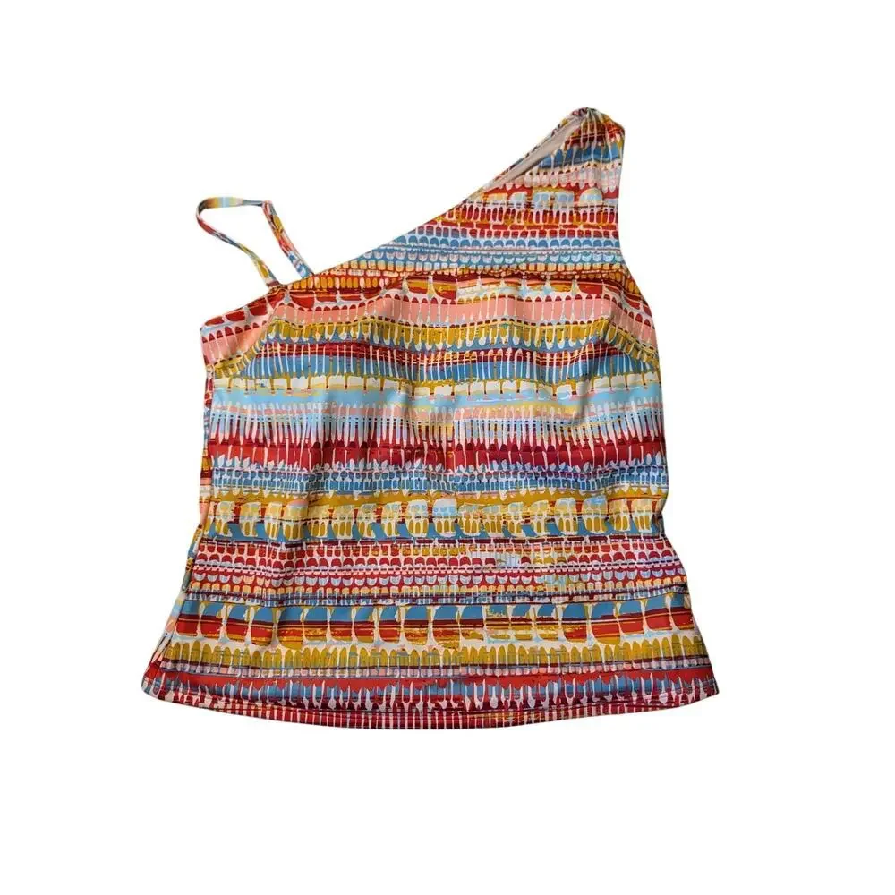 Garnet Hill Womens Size 14 High Tide One Shoulder Tankini Swimwear Top NWT